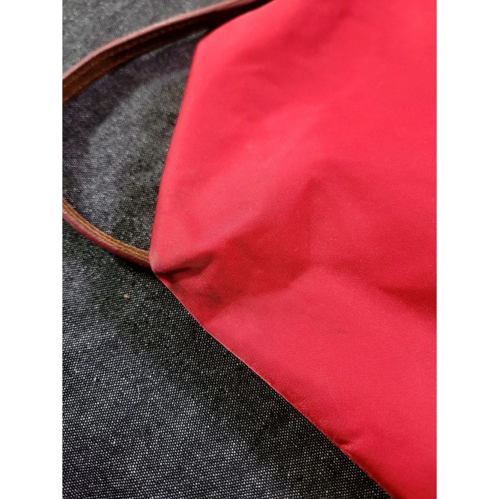 VTG Y2k Dooney & Bourke Satchel Purse Handbag Red Leather Florentine Nylon
